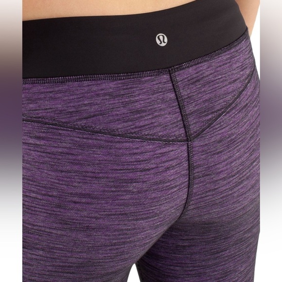 Lululemon Forme Pant Reversible Slub Denim Tender Violet Purple / Black Sz 8 - Picture 3 of 14